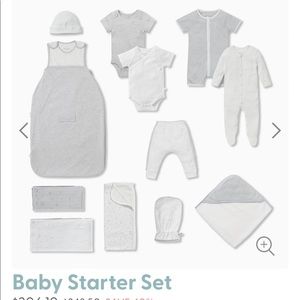 NWT luxury organic Baby Mori starter kit - grey and white